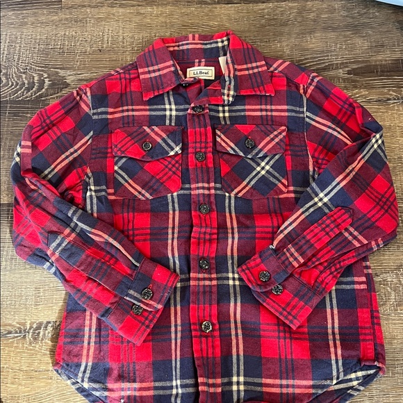 L.L. Bean Other - L.L. Bean Red, Blue Plaid Fleece Shirt Jacket